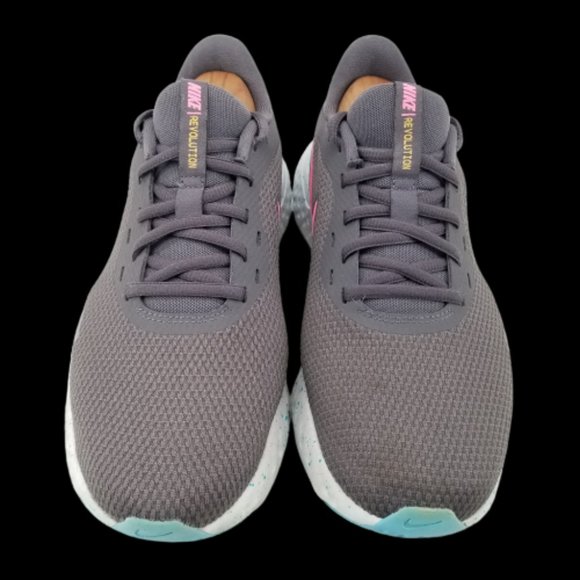 Nike Revolution 5 Shoes Womens 8 Gray Blue Athletic Running Walking Lace Up - Picture 2 of 11